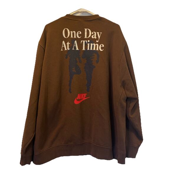 Nike Sportwear Club Fleece Crewneck Brown Sweater Men's Size 3XL FN1486-259 - Picture 4 of 8